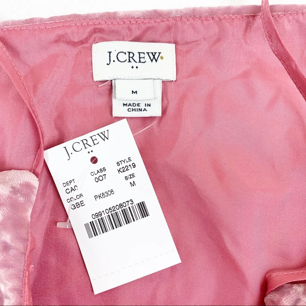J Crew velvet‎ Ruffle spaghetti strap cami